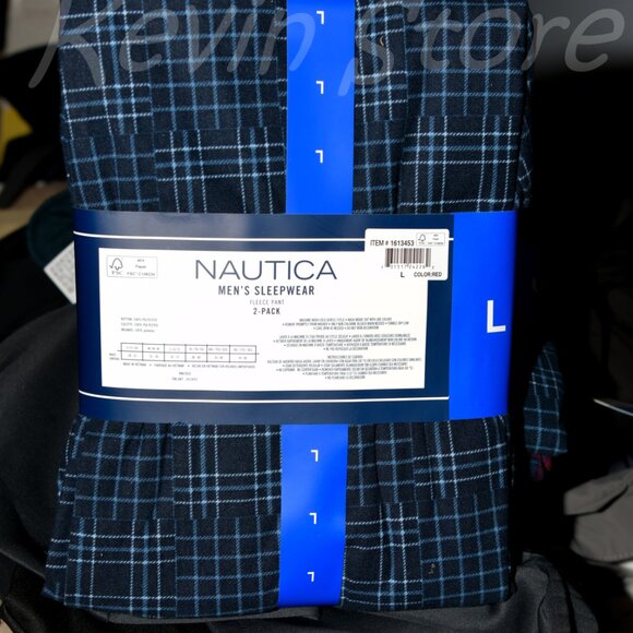 NAUTICA  MEN'S SLEEPWEAR  FLEECE PANT  2-PACK  COMFORT WAISTBAND - Picture 6 of 6